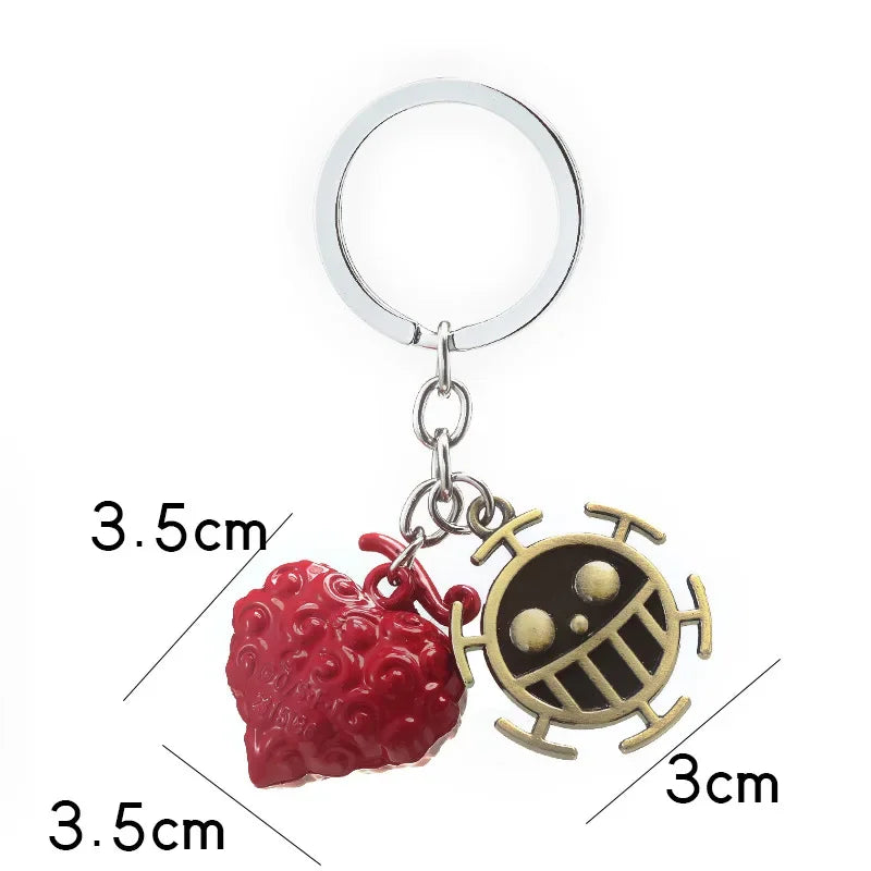 One Piece - Keychains w/Devil Fruits Charm