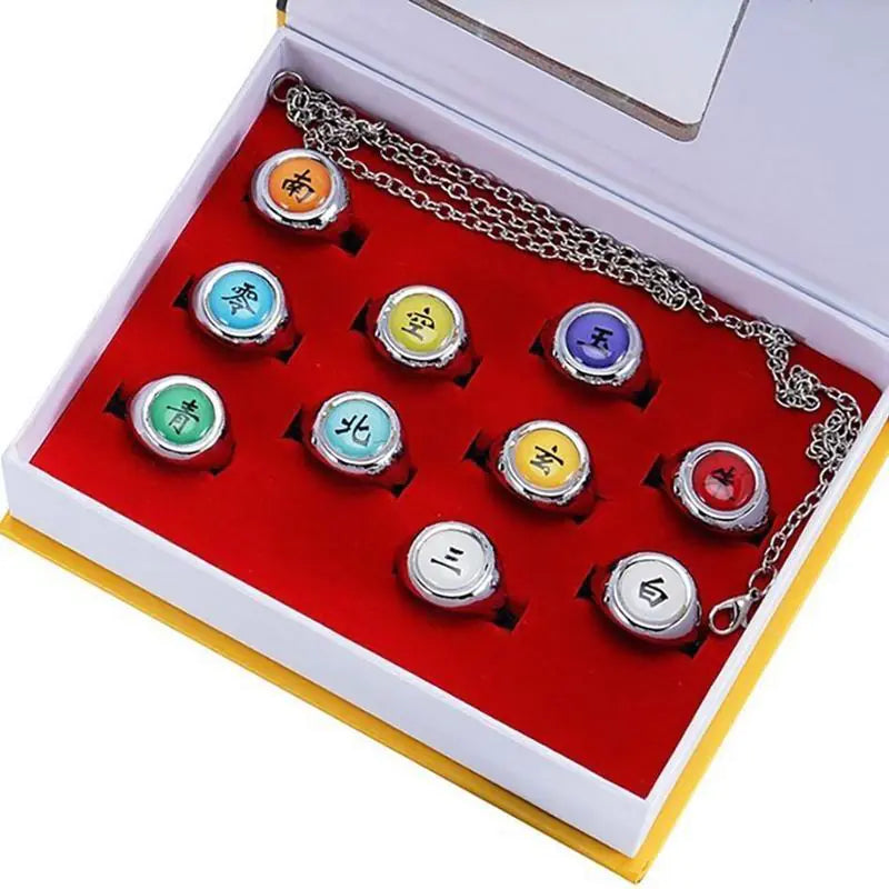 Naruto Shippuden - Akatsuki Rings Set 10pcs W/Box