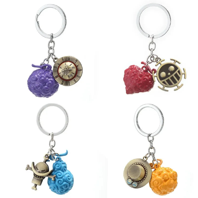One Piece - Keychains w/Devil Fruits Charm